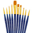 ROYAL - Ensemble de 10 pinceaux en poils de Taklon dorés