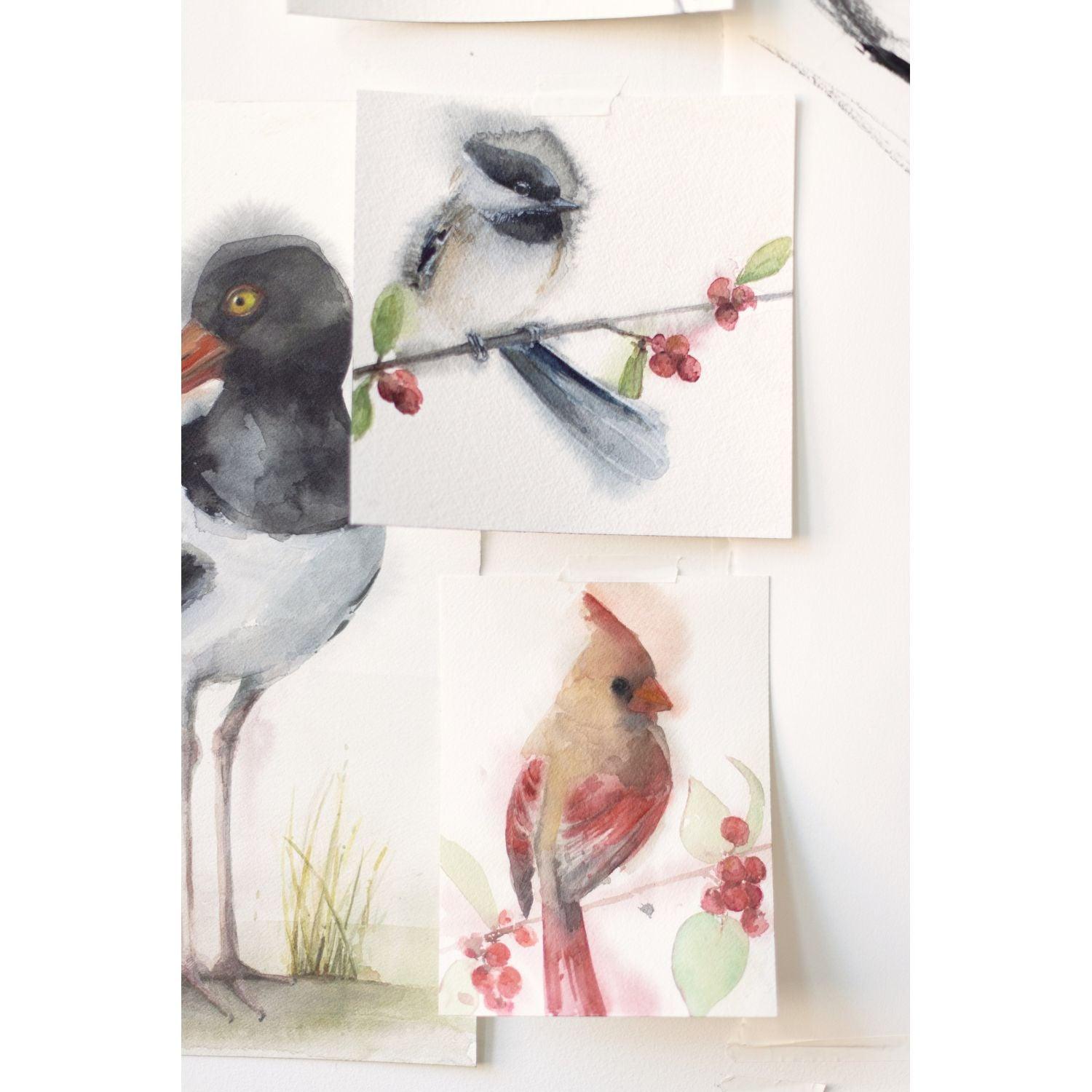 ROYAL - SKBN Chickadees with Winter Berries