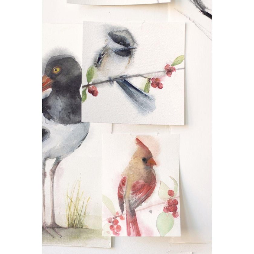 ROYAL - SKBN Chickadees with Winter Berries
