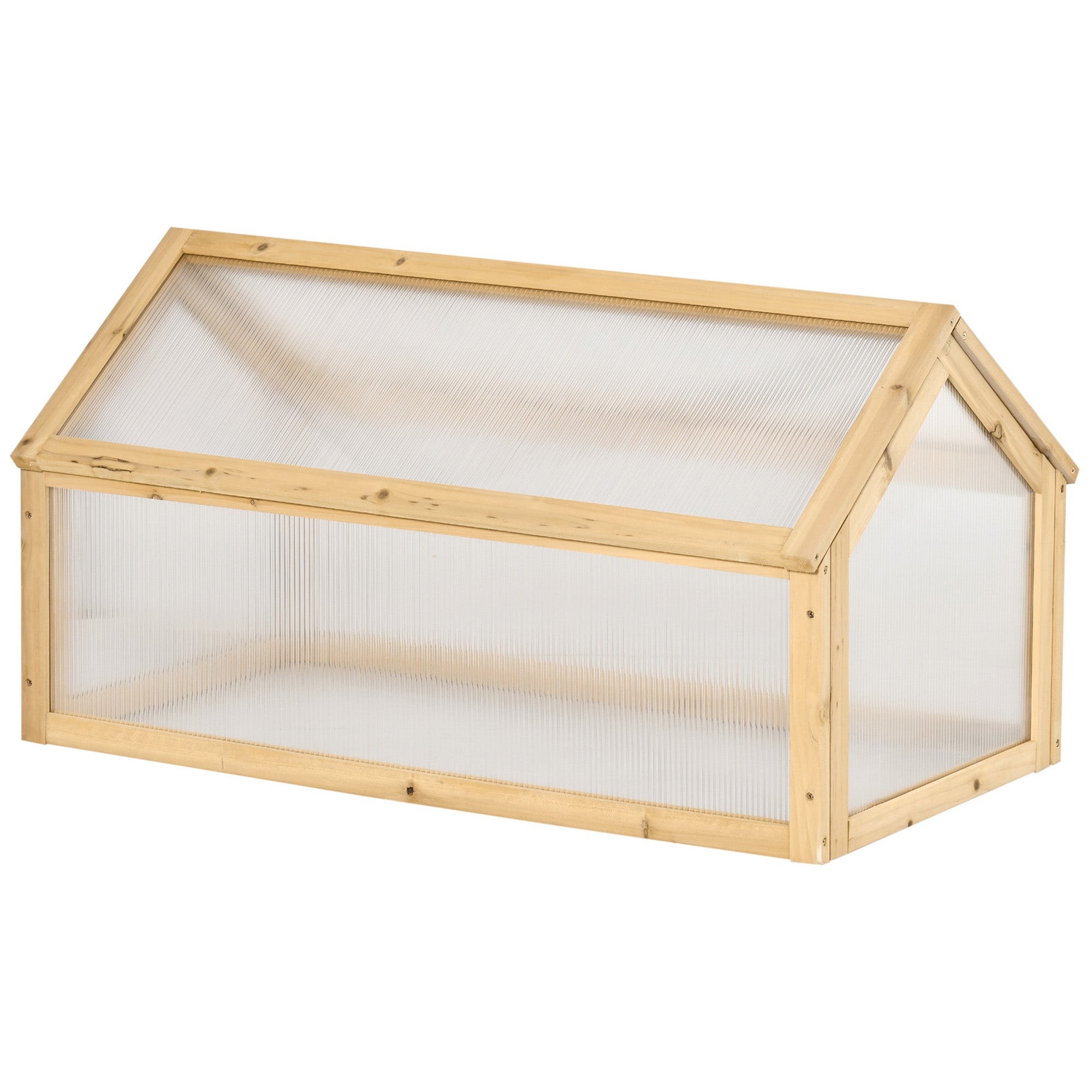 Outsunny Grow House Wooden Cold Frame Greenhouse Portable Raised Planter with Openable Top 35.5