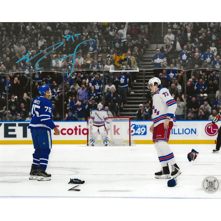 Ryan Reaves Autographed Toronto Maple Leafs vs Rempe Fight 8x10 Photo