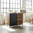 Commode en bois recyclé avec porte en acier