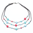Triple Strand Resin Ball Necklace