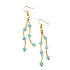 Double Drop Earrings With Crystal Beads