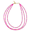 Triple Strand Seed Bead Necklace With Gold Accents