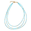 Triple Strand Seed Bead Necklace With Gold Accents