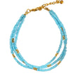 Triple Strand Seed Bead Bracelet With Gold Accents