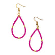 Tear Drop Seed Bead Earrings With Gold Accents