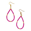 Tear Drop Seed Bead Earrings With Gold Accents