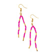 Double Drop Seed Bead Earrings With Gold Accents