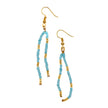 Double Drop Seed Bead Earrings With Gold Accents