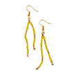Double Drop Seed Bead Earrings With Gold Accents