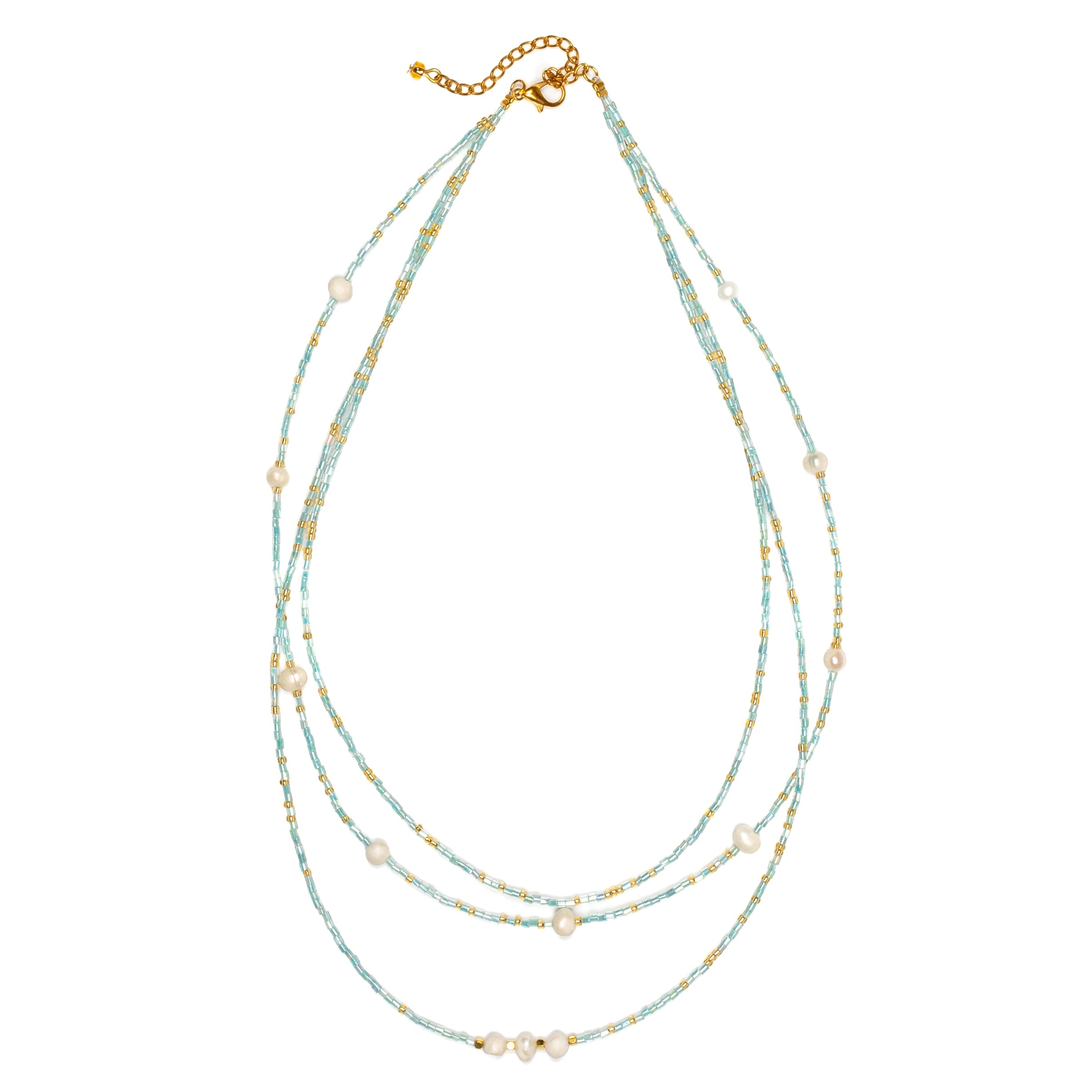 Triple Strand Necklace With Pearls