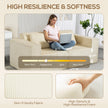 IVAN Boneless Corduroy 3 Seater Sofa with Deep Seats-Beige