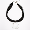 Beaten Disc Necklace On Multi Thread