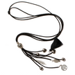 Suede Necklace With Tassel & Charms
