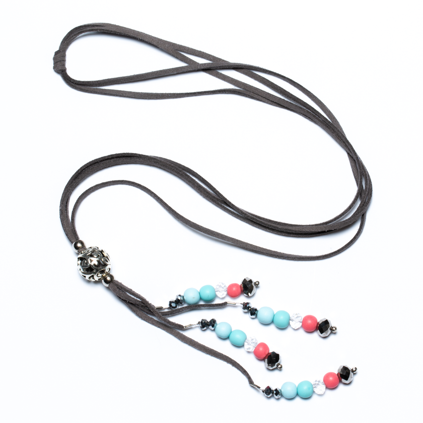 Long Beaded Tassel Necklace