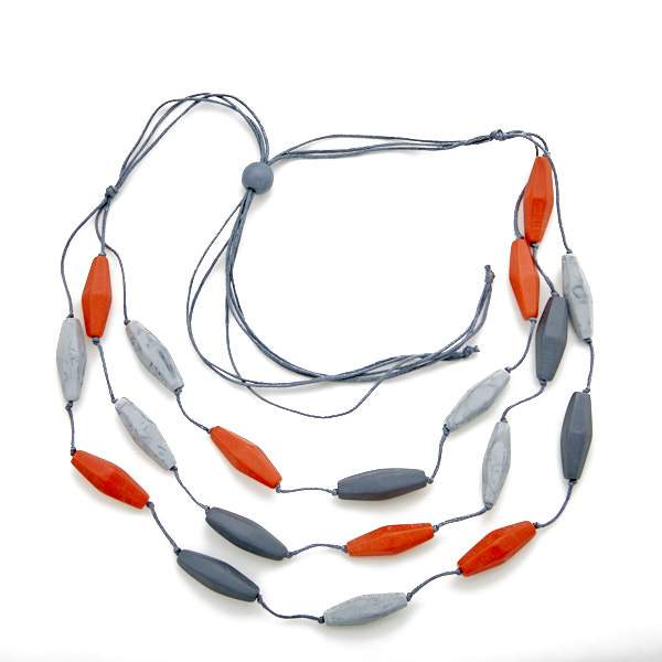 Triple Strand Resin Necklace
