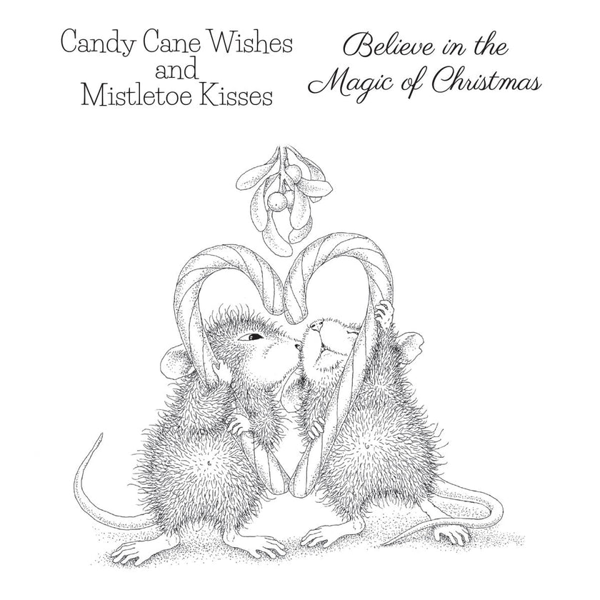 Mistletoe Kiss Cling Rubber Stamp Set from the House-Mouse Holiday Collection