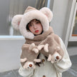 Rabbit Hair Cute Bear Hat Scarf Gloves