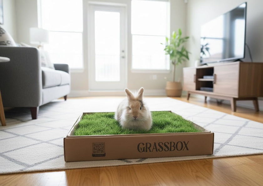 Real Grass Box for Rabbits – Natural Rabbit Potty Solution