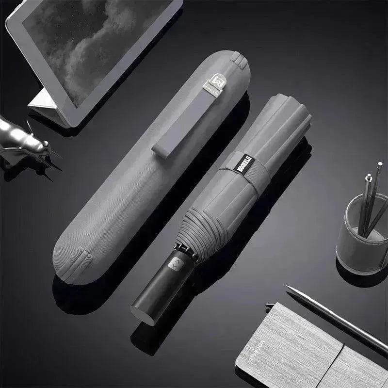 Automatic Dual-Use Umbrella, Sun and Rain Compact Folding Umbrella with Anti-Rebound, LED Light Option, 4 Colors