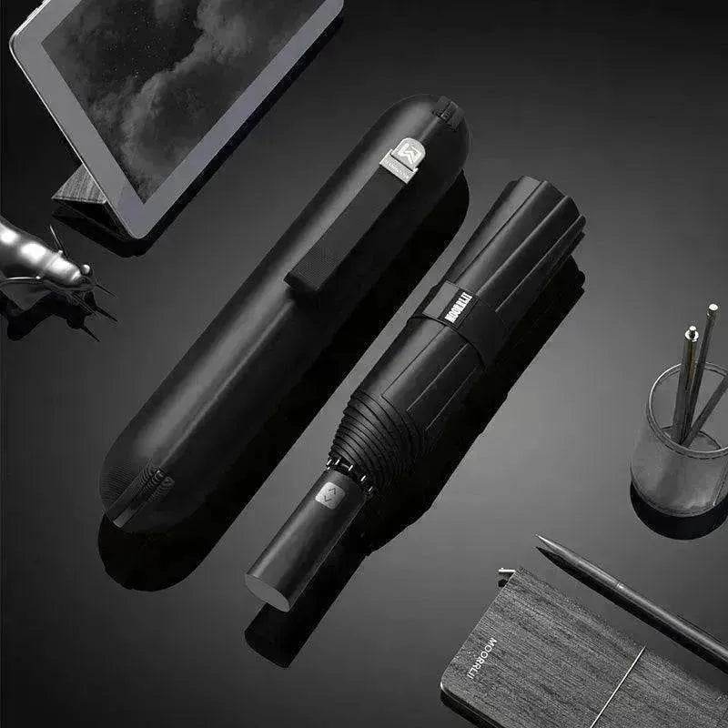 Automatic Dual-Use Umbrella, Sun and Rain Compact Folding Umbrella with Anti-Rebound, LED Light Option, 4 Colors