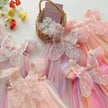 Rainbow Butterfly Wings Mesh Girl Dress
