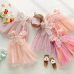 Rainbow Butterfly Wings Mesh Girl Dress