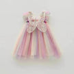 Rainbow Butterfly Wings Mesh Girl Dress