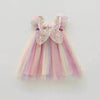 Rainbow Butterfly Wings Mesh Girl Dress