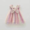 Rainbow Butterfly Wings Mesh Girl Dress