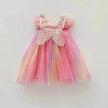 Rainbow Butterfly Wings Mesh Girl Dress
