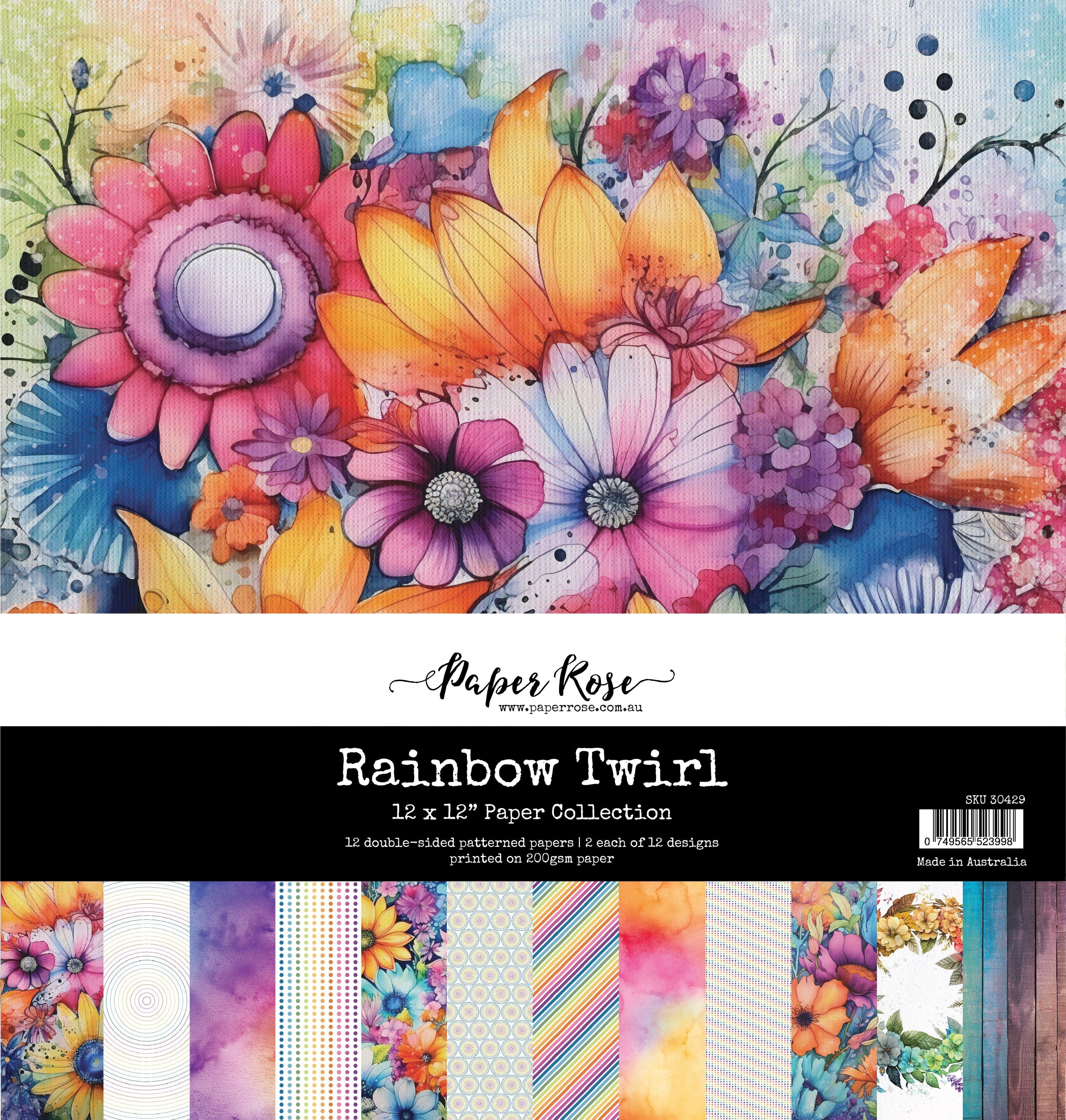 Rainbow Twirl 12x12 Paper Collection 30429