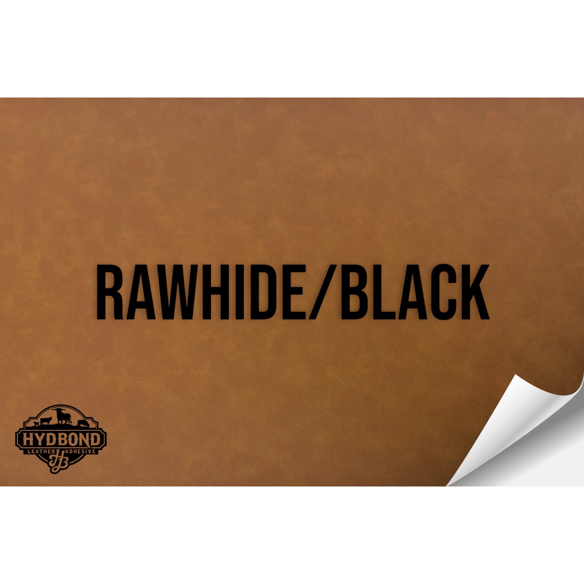 RAWHIDE/BLACK WITH ADHESIVE HYDBOND LEATHERETTE SHEET (12