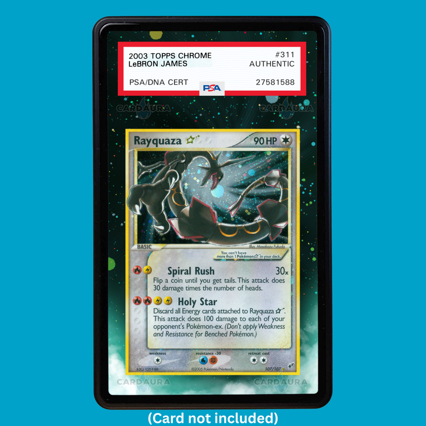 Rayquaza Gold Star 107/107 (Graded) Display Case