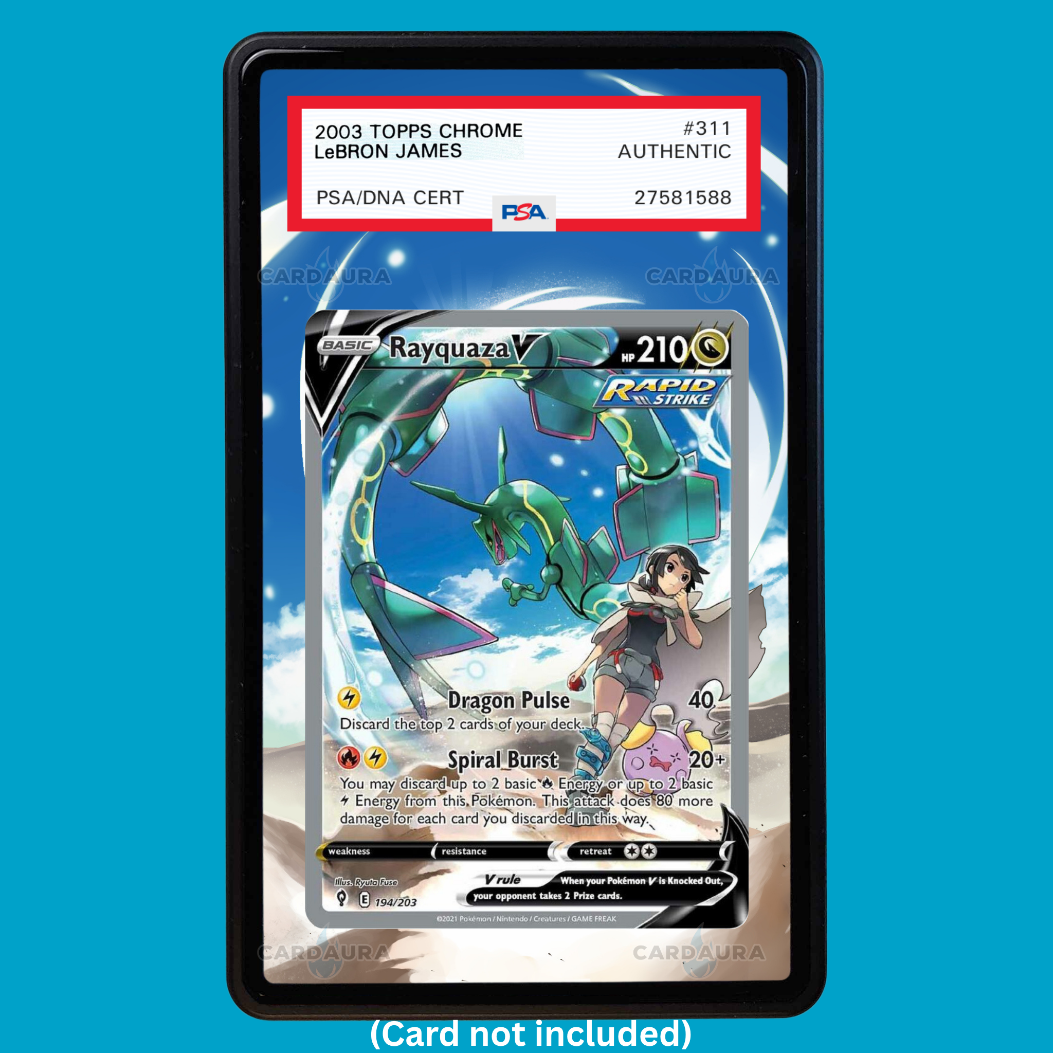 Rayquaza V 194/203 Evolving Skies (Graded) Display Case