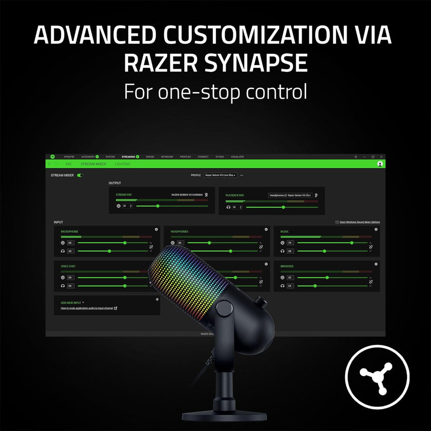 Razer - Microphone de jeu Seiren V3 - Chroma RGB 
