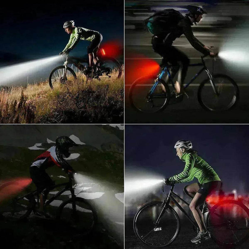 Recharge LED Bike Light Set: Rainproof