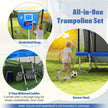 Rectangle Outdoor Trampoline 10 x 8 FT Heavy-Duty Trampoline with Basketball Hoop
