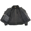 Milwaukee Leather Men's Crossover Scooter Jacket w/ Reflective Skulls & Full Sleeve Removable Hoodie