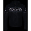 Milwaukee Leather Men's Crossover Scooter Jacket w/ Reflective Skulls & Full Sleeve Removable Hoodie