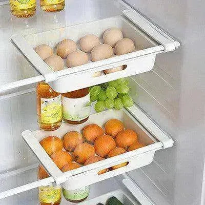 Refrigerator Pull-Out Drawer Storage Box – 12-Grid Egg & Food Organizer