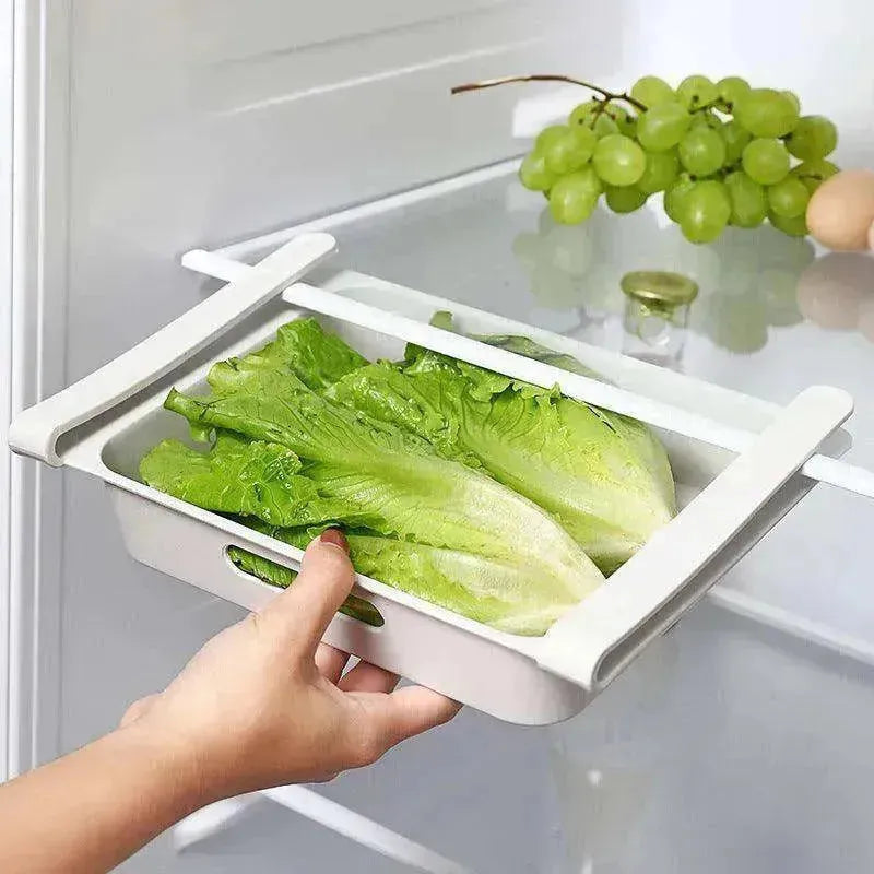Refrigerator Pull-Out Drawer Storage Box – 12-Grid Egg & Food Organizer