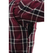 Milwaukee Leather Men's Maroon Checkered Armored Flannel Biker Shirt w/ Reinforced Fibers