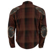 Milwaukee Leather Men's Red & Orange Armored Flannel Biker Shirt w/ Reinforced Fibers