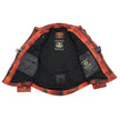 Milwaukee Leather Men's Red & Orange Armored Flannel Biker Shirt w/ Reinforced Fibers