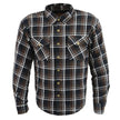 Milwaukee Leather Men's Brown Checkered Armored Flannel Biker Shirt w/ Reinforced Fibers