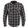 Milwaukee Leather Men's Brown Checkered Armored Flannel Biker Shirt w/ Reinforced Fibers