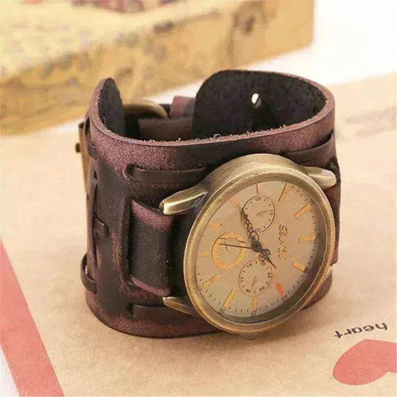 Retro Cowhide Men's Punk Watches